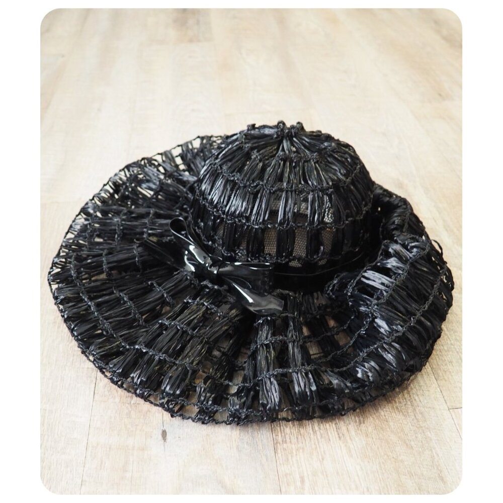 Chic Vintage Black Woven Hat